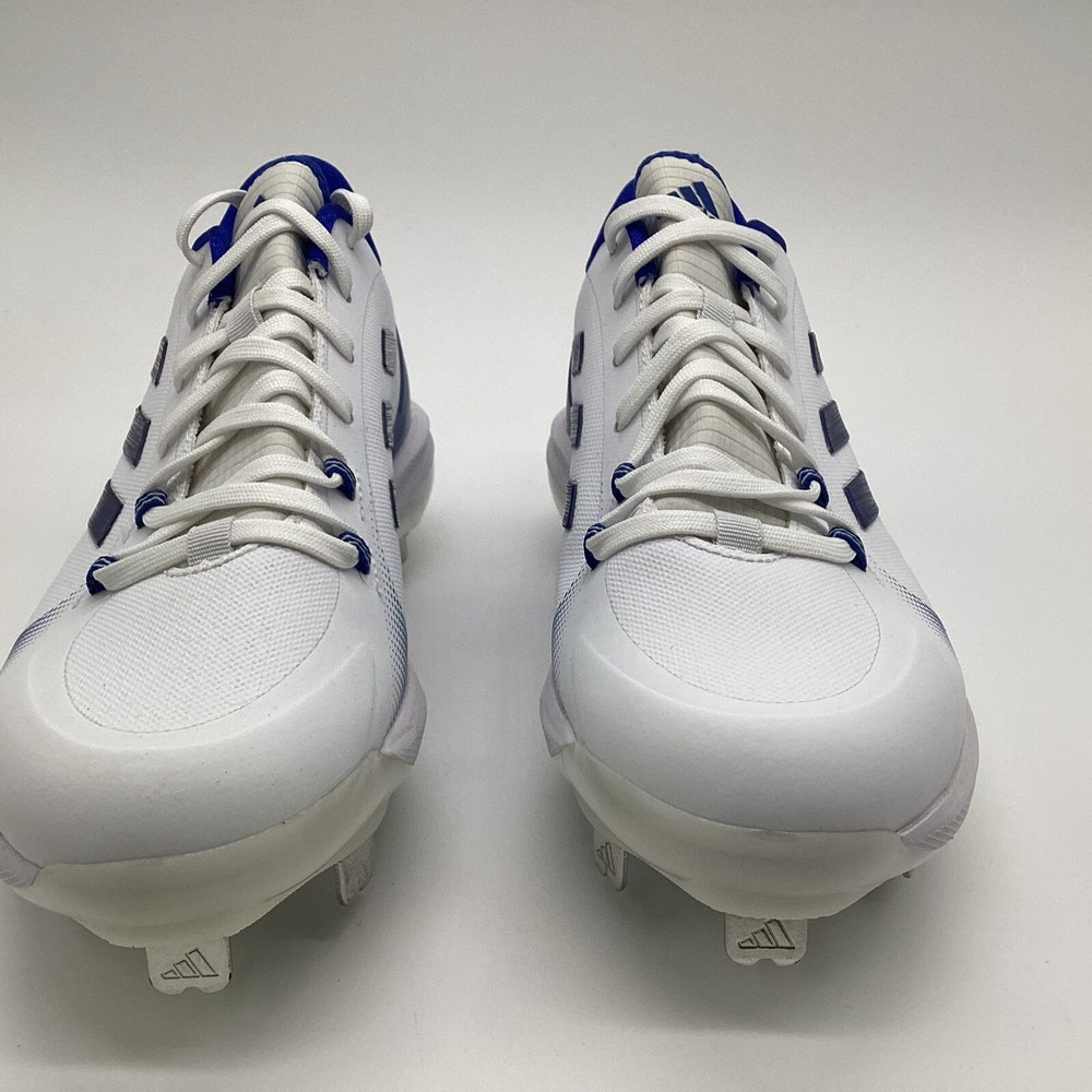 Adidas PureHustle Metal Baseball Softball Cleats White Royal Blue Low Top - Picture 2 of 8